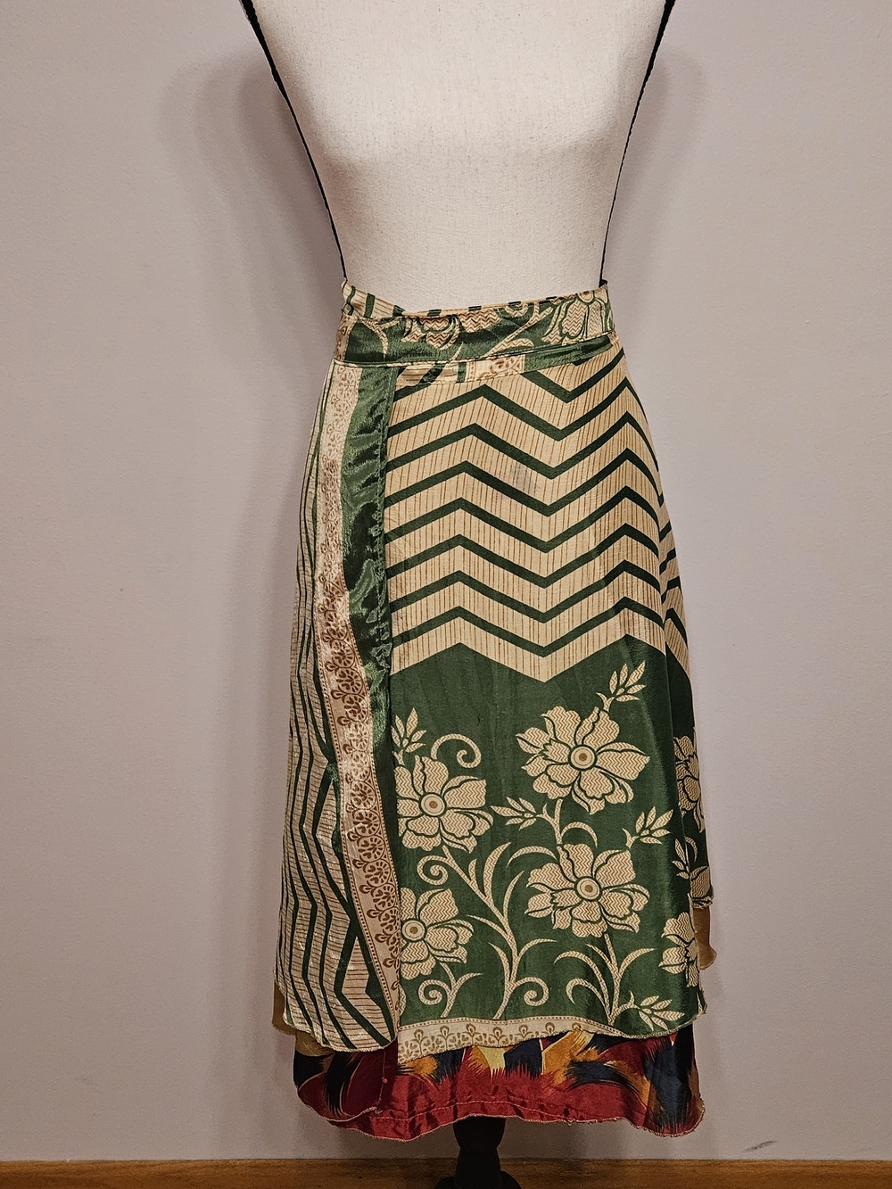 ​Darn Good Yarn Reversible Sari Silk Wrap Skirt - One of a Kind - NWOT